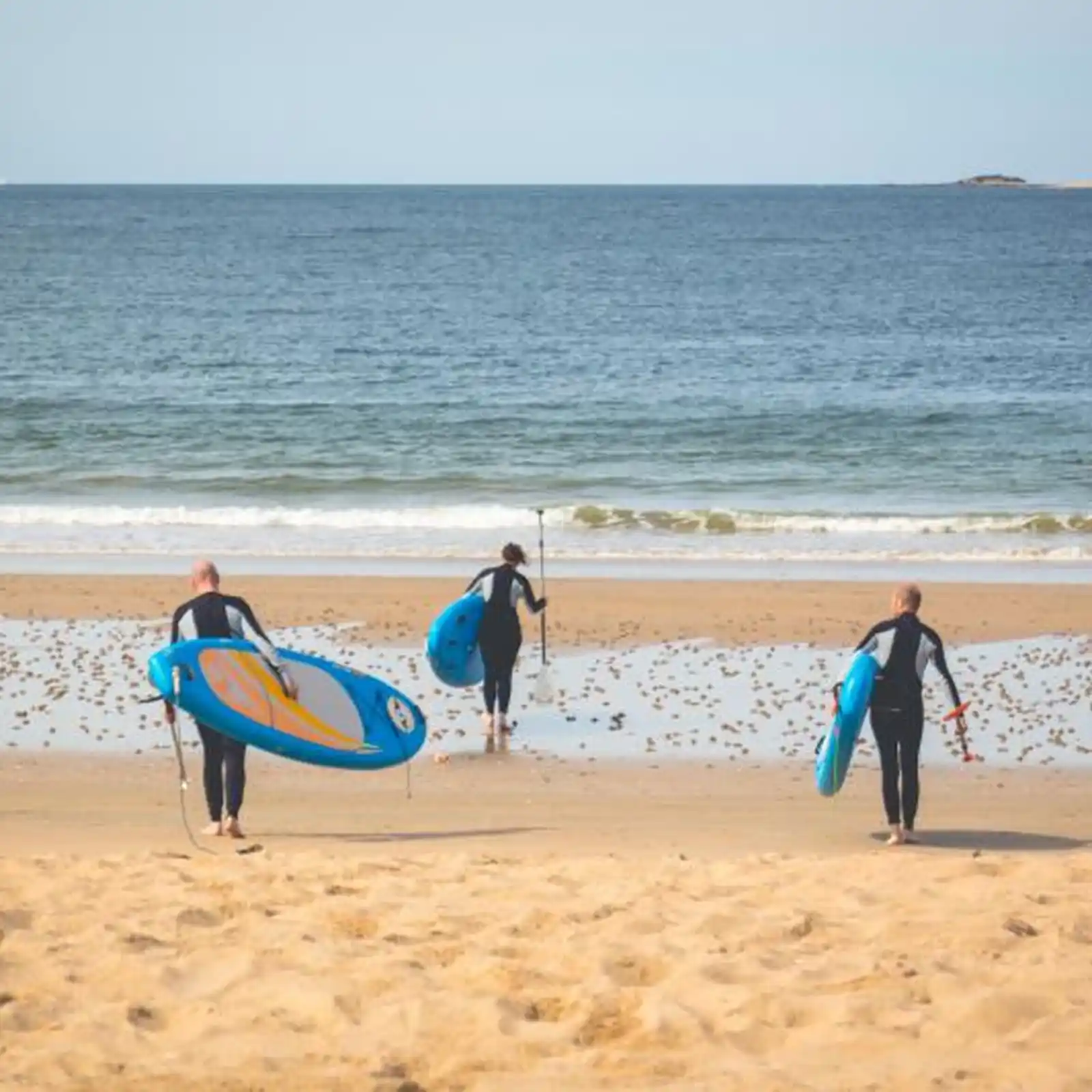 Groupe de jeunes pratiquants de planche à voile
